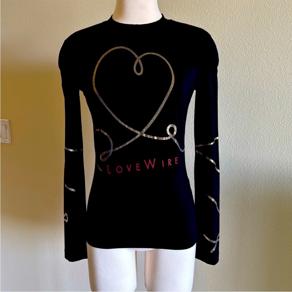 Moschino Vintage Black Long Sleeve Graphic Heart top